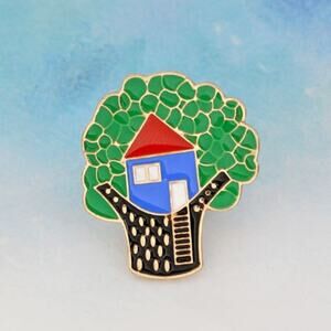 Tree House Pin Brooch Treehouse